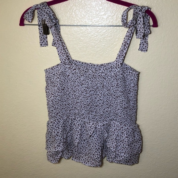 Paper crane animal print flowy crop top size L - Picture 2 of 8